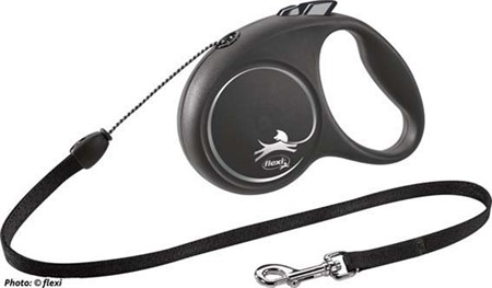 flexi BLACK DESIGN, rep, S: 5 m, svart