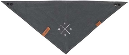 BE NORDIC scarf, M: 40 cm, mörkgrå med rosmotiv