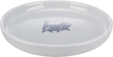 Skål Fat-Cat låg/bred, keramik, 0.6 l/ø 23 cm, grå