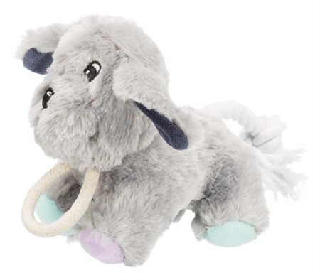 Junior hund med rep, plysch, 24 cm