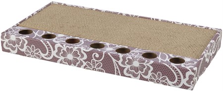 Klösbräda med leksak, wellpapp, Catnip, 48 × 25 cm, rosa