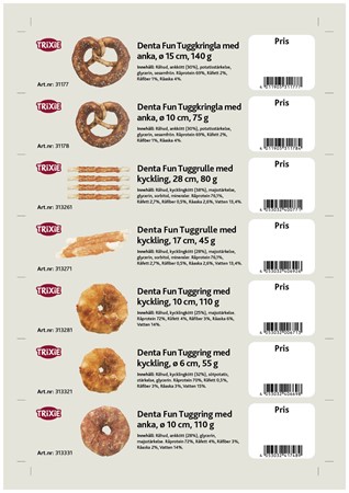 Snackbar hyllkantsetiketter A4 2026