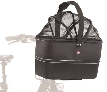 Cykelkorg front med nät 41 × h47 × 29 cm, svart